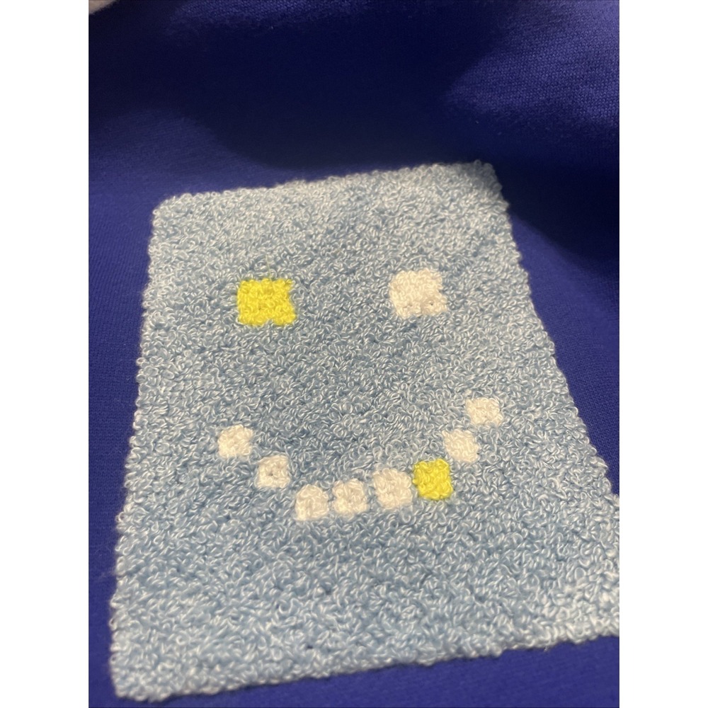 Venque Amoo Pixel Smiley Hoodie Sweatshirt Men's Medium Royal Blue - Picture 6 of 7